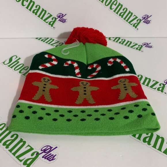 Ugly Christmas Hat Be Jolly Beanie Gingerbread Man Candy Cane Light Up Cap OSFM - Picture 7 of 8